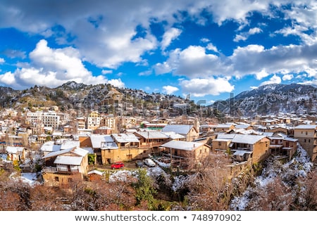 Stockfoto: Winter Mountain Village Landscape Kakopetria Nicosia District