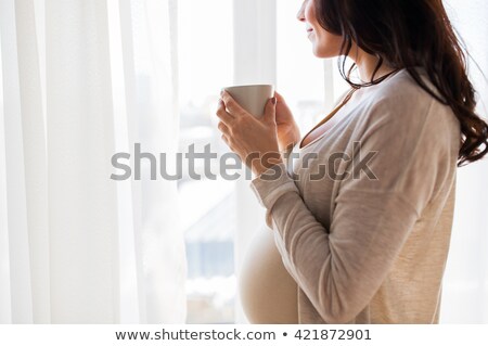 Сток-фото: Pregnancy Drinks People And Expectation Concept - Close Up Of