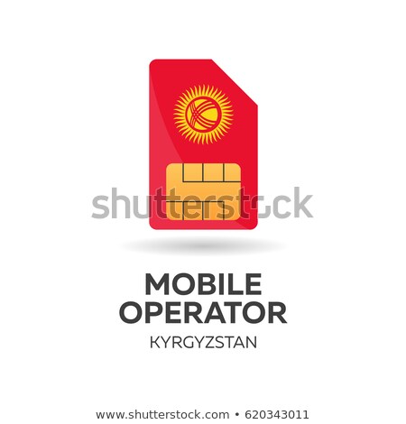 Stok fotoğraf: Kyrgyzstan Mobile Operator Sim Card With Flag Vector Illustration