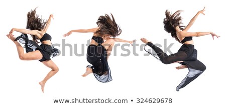 Stock fotó: Elegant Ballet Dancer Posing On White Background