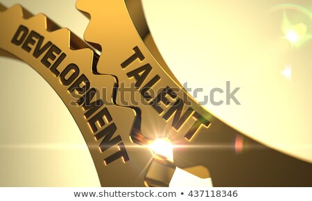 Stockfoto: Talent Development On The Golden Gears 3d Illustration