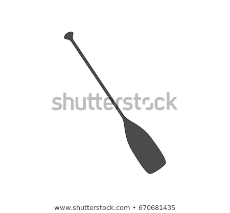 Сток-фото: Canoe With Paddle Isolated On White Icon