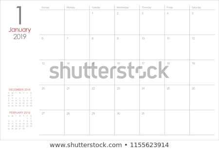 Foto stock: 2019 January Printable Calendar Template