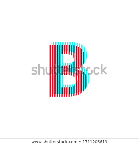 Foto stock: Red And Blue Letter B Icon With Vertical Stripes