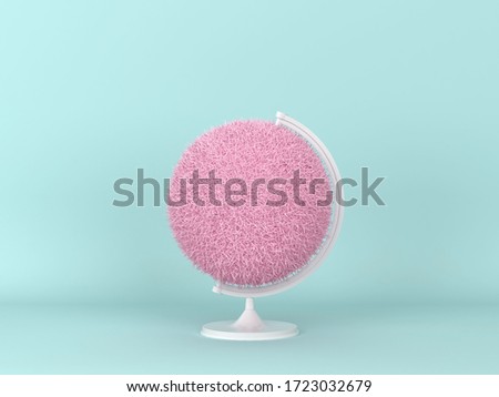 Foto stock: Fluffy Globus On Light Blue Background