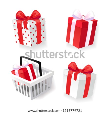 3d Decorated Anniversary Present In The Basket Zdjęcia stock © robuart