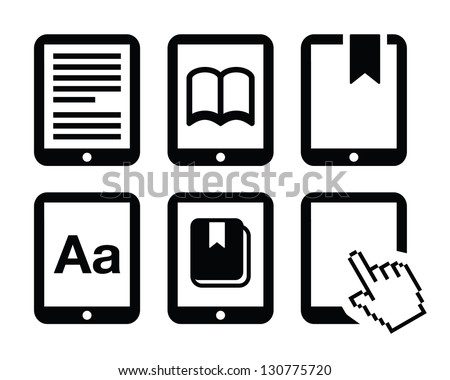 E Book Reader And E Reader Icons Set Stock photo © RedKoala