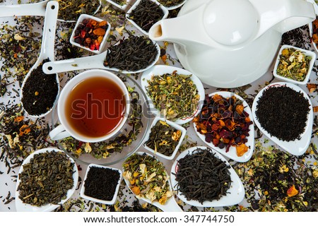 Stock fotó: Tea Composition With Different Kind Of Tea