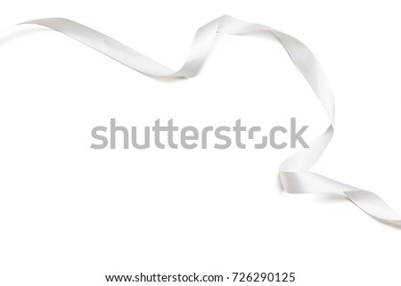 Stock fotó: Shiny White Satin Ribbon