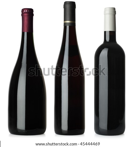 Stockfoto: Three Different Bottles Of Wine