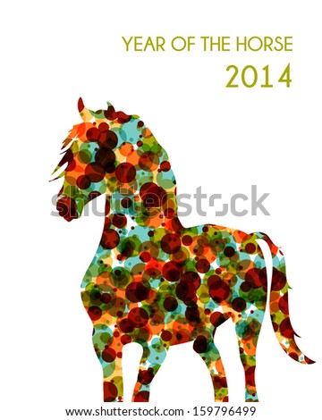 Stock photo: Chinese New Year Of The Horse Shape Bubbles Eps10 File