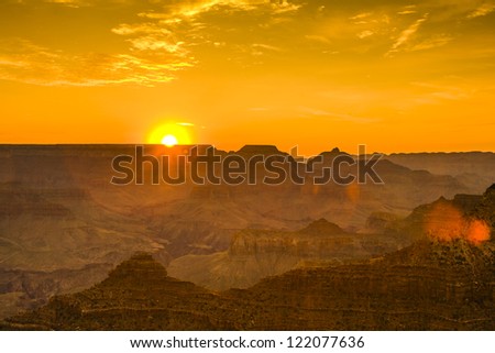 Stock photo: Sunset At Grand Canyon Seen From Desert View Point South Rim