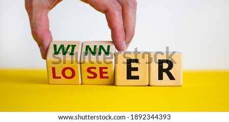 Foto stock: Loser Text Cube