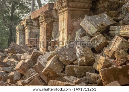 Сток-фото: Ancient Khmer Architecture Ta Prohm Temple Angkor Wat Complex Siem Reap Cambodia