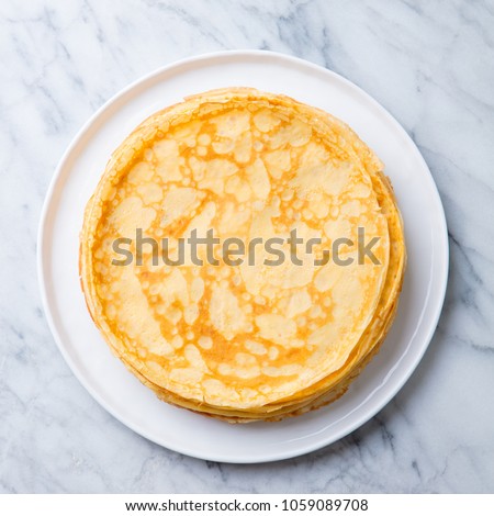 Foto stock: Stack Of Pancakes Traditional For Pancake Week