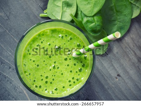 [[stock_photo]]: Green Smoothie In The Glass