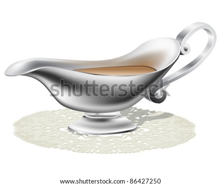 Rich Turkey Gravy In A Gravy Boat ストックフォト © Brittenham