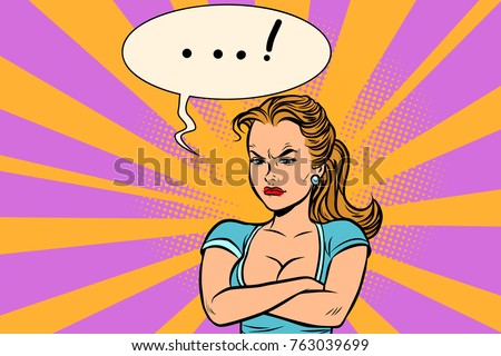Cartoon Angry Lady Stok fotoğraf © rogistok