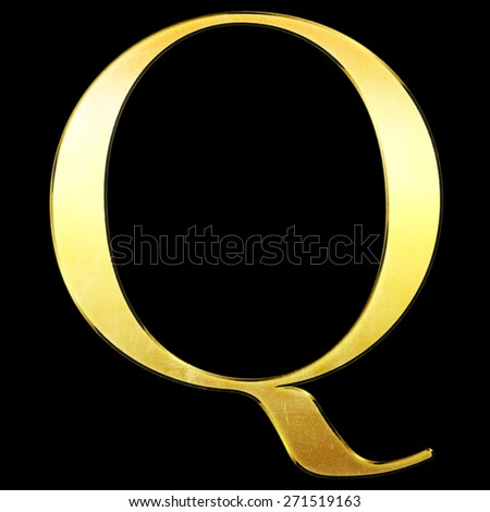 Stock photo: The Letter Q With Golden Floral Decor