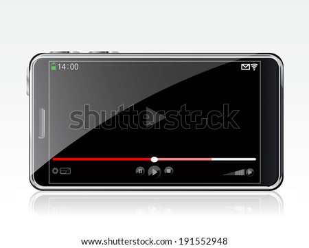 Shiny Black Video Player Bar Template Design [[stock_photo]] © Lindwa