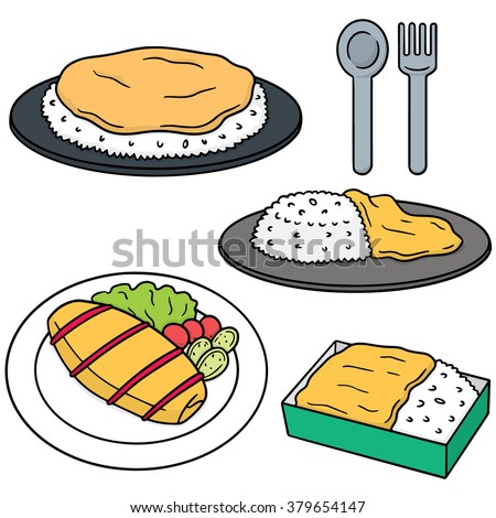 Vector Set Of Omelette Rice Сток-фото © olllikeballoon