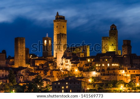 Сток-фото: San Gimignano  Small Walled Medieval Hill Town In The Tuscany