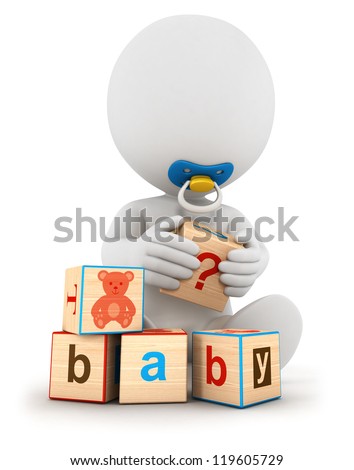 3d White People Baby Playing With Toys Imagine de stoc © 3dmask