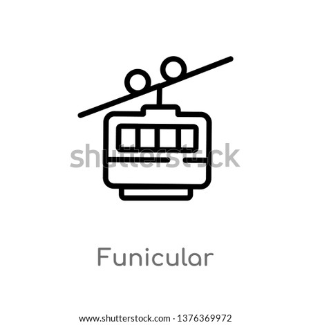 Stock photo: Outline Funicular Icon Isolated On White Background
