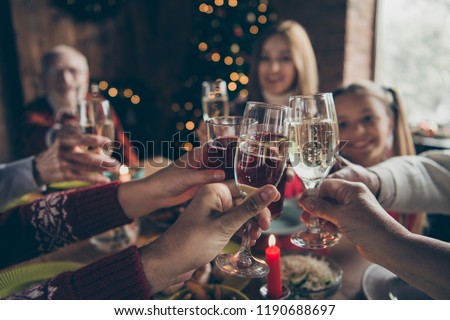 Foto stock: Girls With A Glass Of Champagne Meet New Year