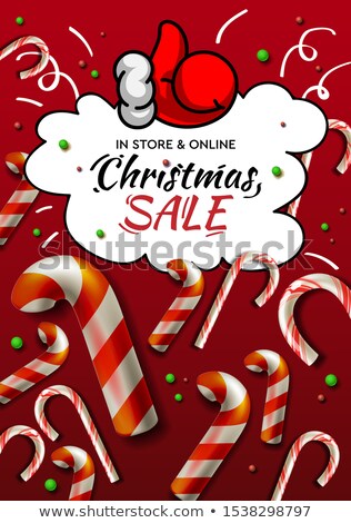 [[stock_photo]]: Christmas Sale Banner Vector Template With Christmas Candy Cane For Online Holiday Shopping