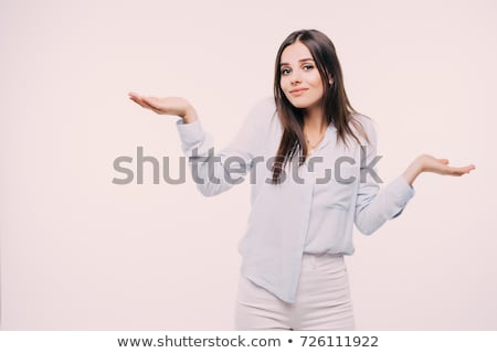 Foto stock: Attractive Girl Throws Up His Hands In Frustration