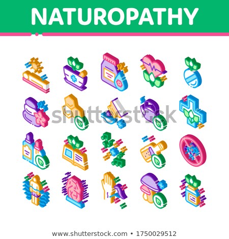 Traditional Naturopathy Isometric Icons Set Vector Foto stock © pikepicture