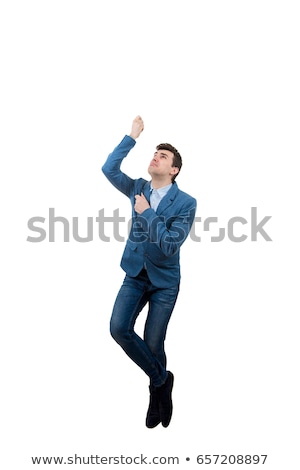 ストックフォト: Business Man With Rope Isolated On White Background