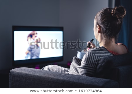 Zdjęcia stock: Girls Watching A Sad Film