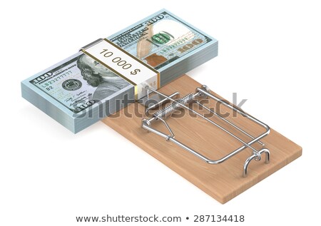 Foto stock: Pack Of Dollars On A Mouse Trap