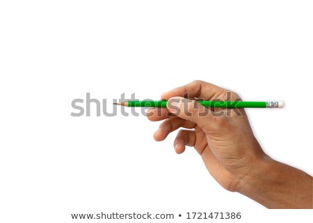 Zdjęcia stock: Image Of Human Hand With Pencil And Eraser
