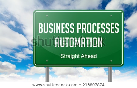 Stock photo: Business Processes Automation On Highway Signpost