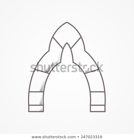 Сток-фото: Flat Line Trefoil Arch Vector Icon