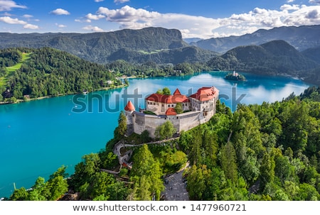 Stock fotó: Bled Castle At Bled Lake In Slovenia