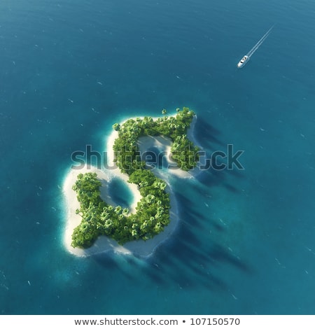 Foto stock: Success Way Tropical Island In The Form Of Dollar