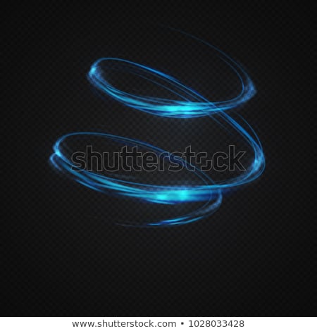 Foto d'archivio: Neon Blurry Trail Effect At Motion Luminous Rings On Transparent Background