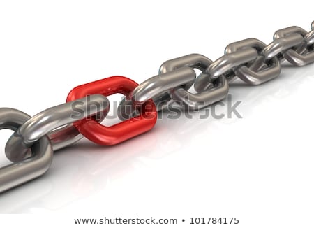 Stock foto: Chain With One Red Link 3d