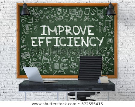 Stockfoto: Chalkboard On The Office Wall With Improve Efficiency Concept