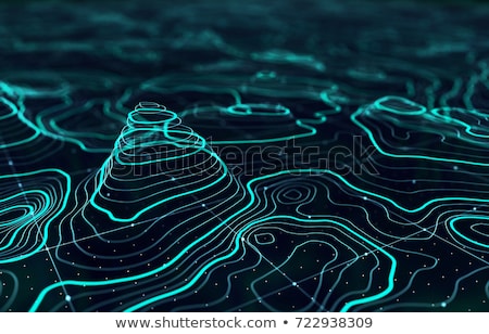 Сток-фото: Neon Grid Lines And Mountain Landscape