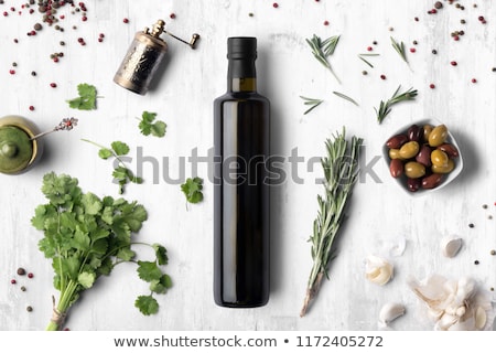 Stok fotoğraf: Olive Oil And Basil