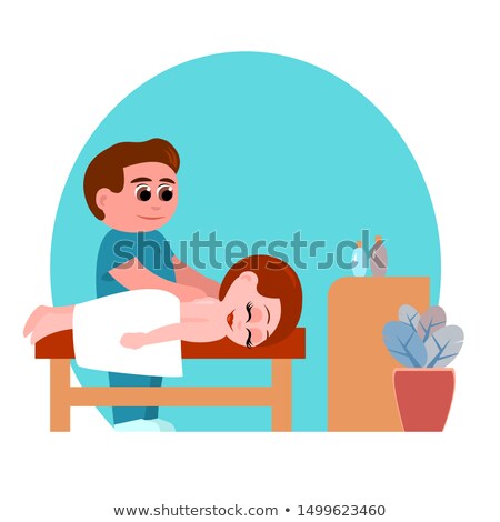 Сток-фото: Cabinet Of Medical Relaxing Massage Vector Poster