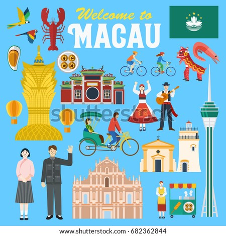Stock photo: People With Flag Of Macao