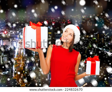 Stok fotoğraf: A Nice Girl With A Big Gift Box