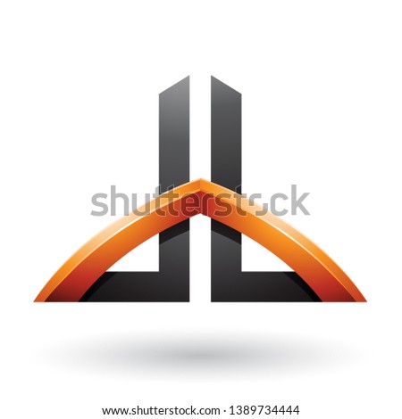 Stock photo: Black And Orange Bridged Skyscraper Like Letters Of D And B Vect