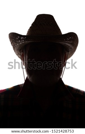 Stock photo: Classic Male Cowboy Portrait In Front Of A White Background
